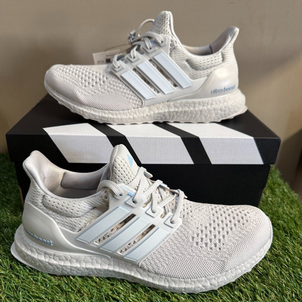 Adidas Ultraboost 1.0 Running Training Shoes Women Size Grey White Blue NEW